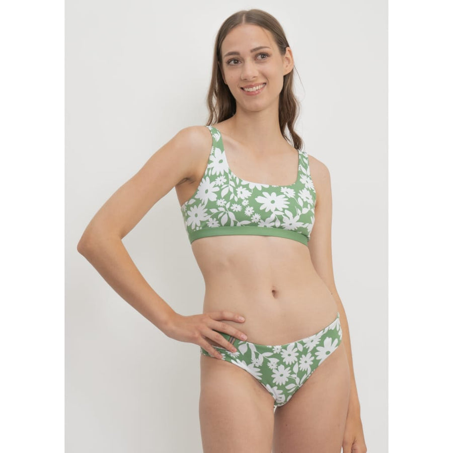 Caparica Top in Green Moonflower / Mint - bikini top