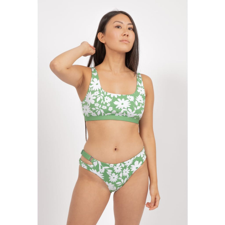 Caparica Top in Green Moonflower / Mint - bikini top