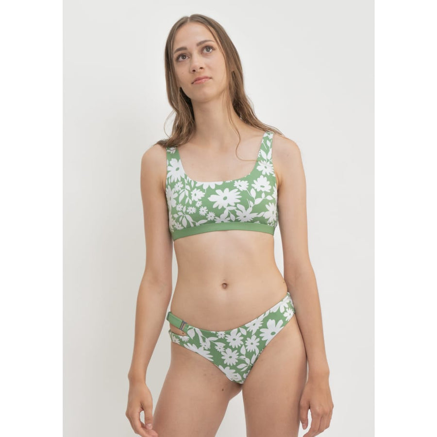 Caparica Top in Green Moonflower / Mint - bikini top