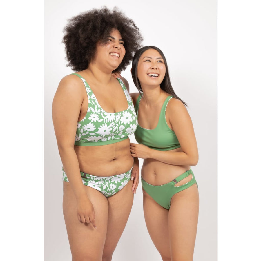 Caparica Top in Green Moonflower / Mint - bikini top