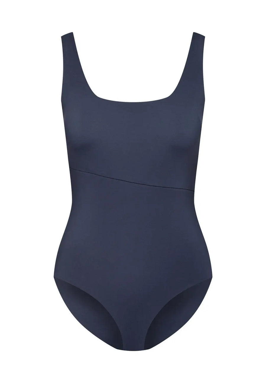 Langeoog Swimsuit Reversible in Midnight Blue/Mocha - boochen eco-conscious surfwear