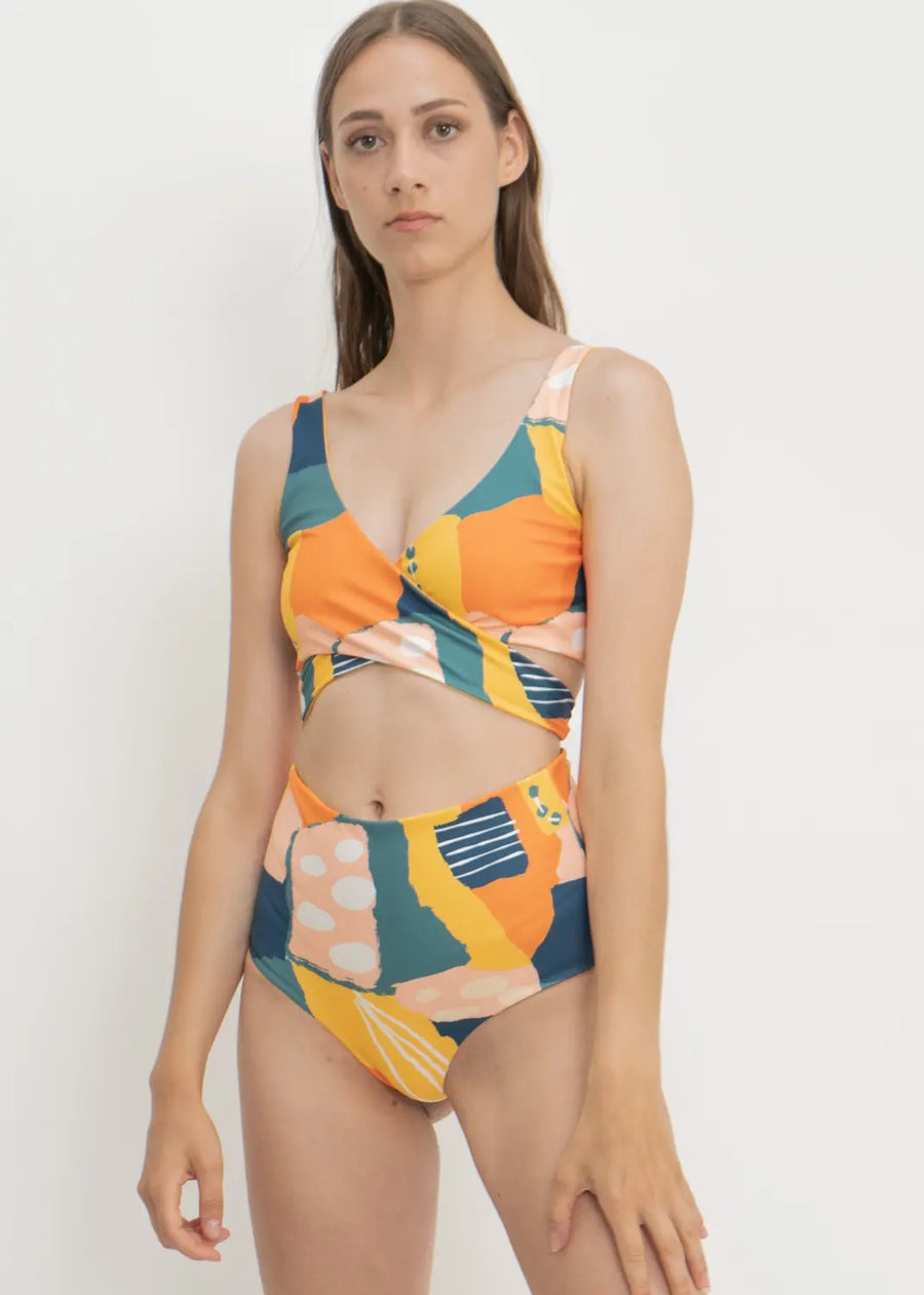 Noja Bottom in Painting Print / Dolphin - bikini bottom