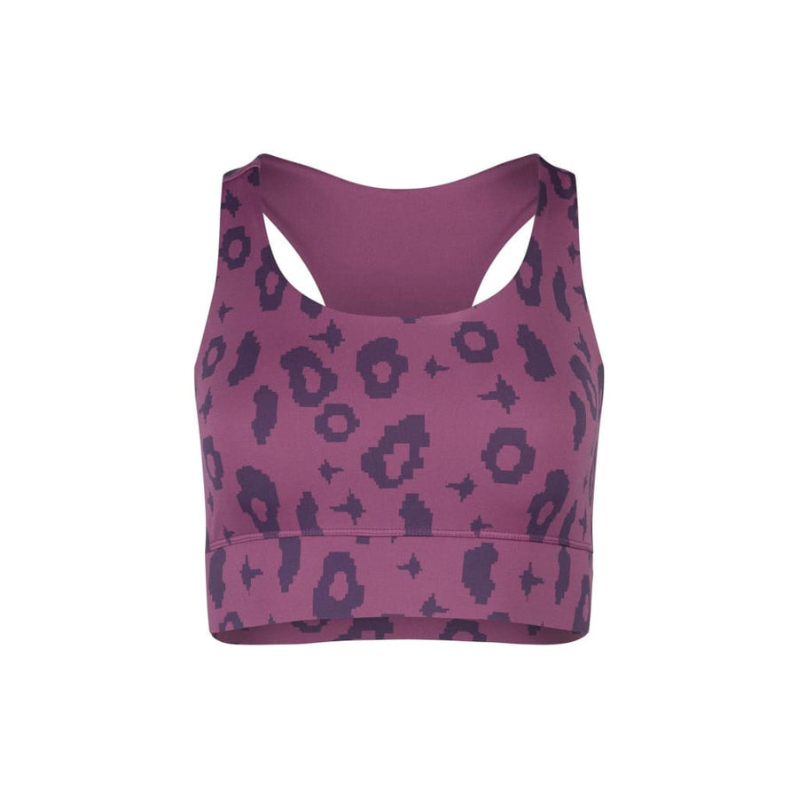 boochen eco-friendly sportsbra, yoga top, sportsbh, sustainable activewear, sustainable sportstop, nachhaltige sportsbh in lila leopard print