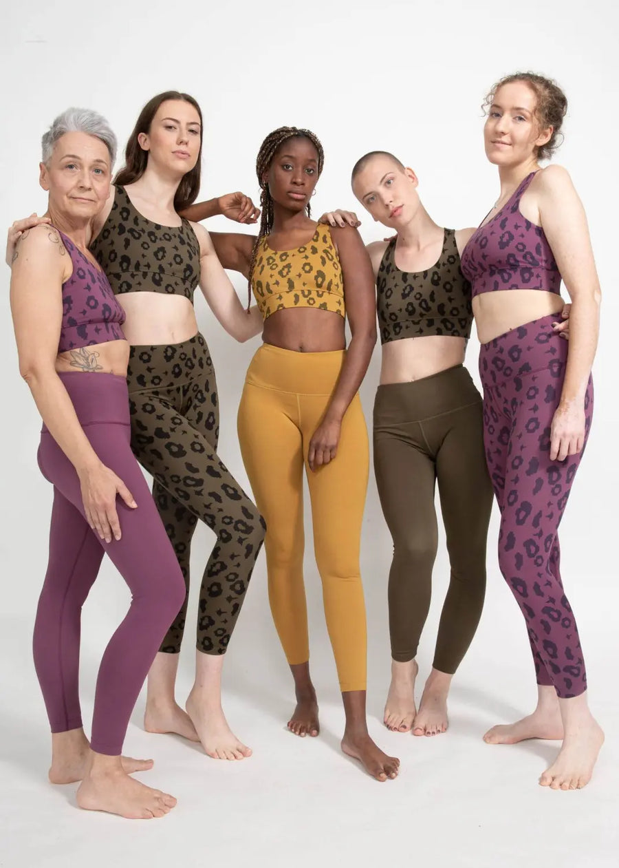 boochen eco-friendly leggings in green leopard, sustainable fashion, sustainable leggings, yoga, nachhaltige leggings im grün Leopard