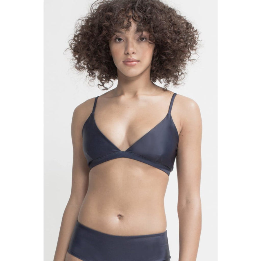 Amami Top Reversible in Dark Blue / Solid Brown - boochen eco-conscious surfwear