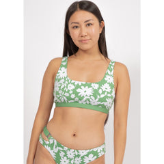 Caparica Top in Green Moonflower / Mint - bikini top