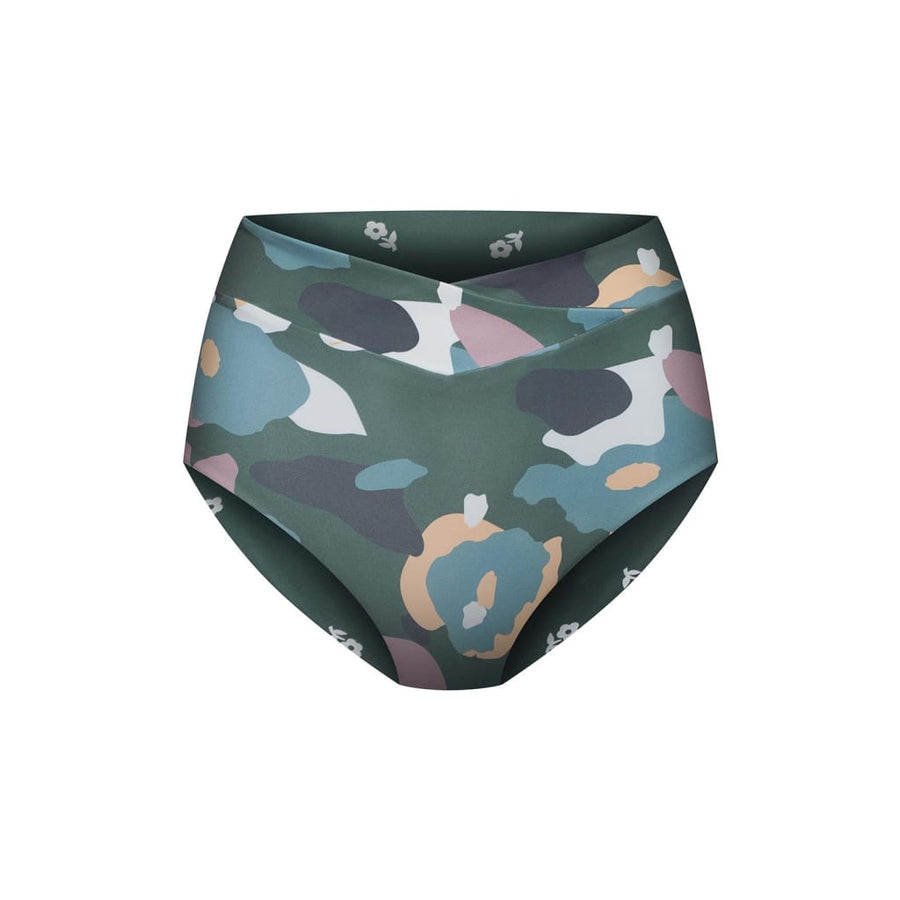 Diani Bikini Bottom Reversible in Green Wildflower/Daisy - boochen eco-conscious surfwear